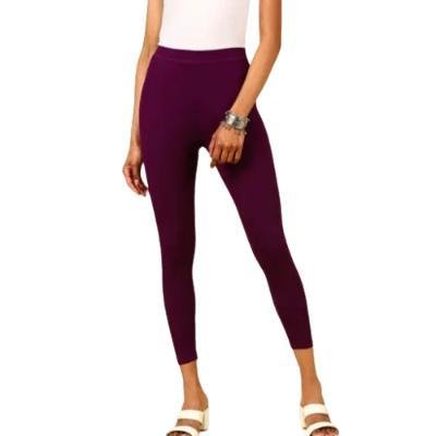 MADONA Ankel Lenth Western Wear Leggins (Solid) DarkPurple  Pack of 1