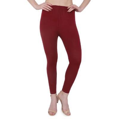 MADONA Ankel Lenth Western Wear Leggins (Solid)Orange,Maroon, Pack of 2