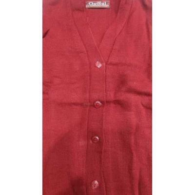 Cotton Blend Full Sleeves Cardigan School Sweater for Girls Maroon (Pack Of 1 )