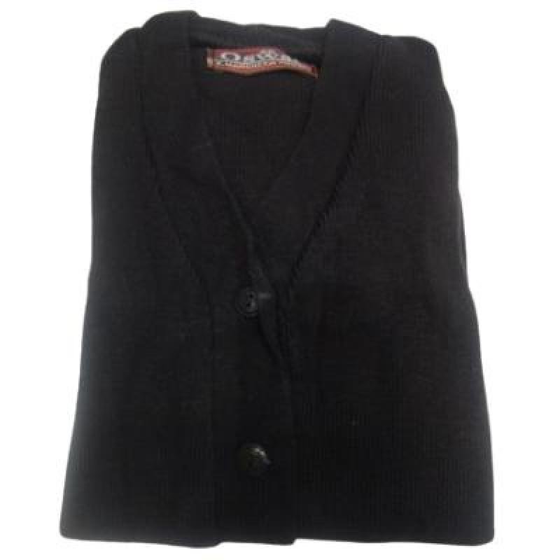 Cotton Blend Full Sleeves Cardigan School Sweater for Girls Black (Pack Of 1 )