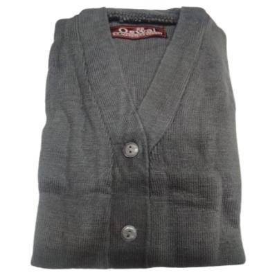 Cotton Blend Full Sleeves Cardigan School Sweater for Girls Grey (Pack Of 1 )