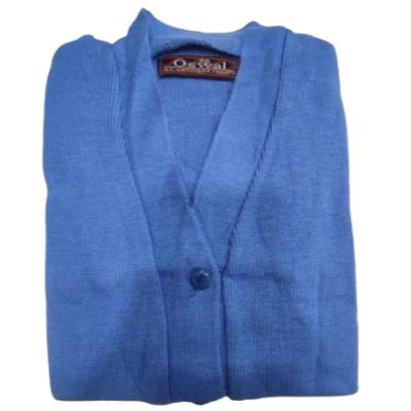 Cotton Blend Full Sleeves Cardigan School Sweater for Girls SkyBlue (Pack Of 1 )