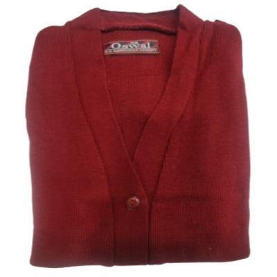 Cotton Blend Full Sleeves Cardigan School Sweater for Girls Maroon (Pack Of 1 )