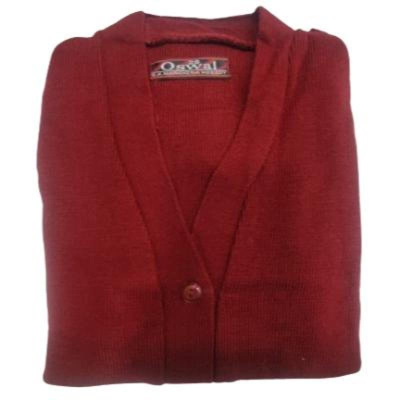 Cotton Blend Full Sleeves Cardigan School Sweater for Girls Maroon (Pack Of 1 )