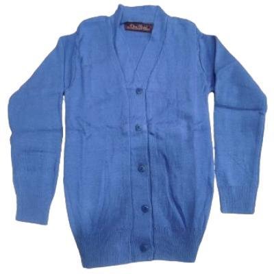 Cotton Blend Full Sleeves Cardigan School Sweater for Girls SkyBlue (Pack Of 1 )