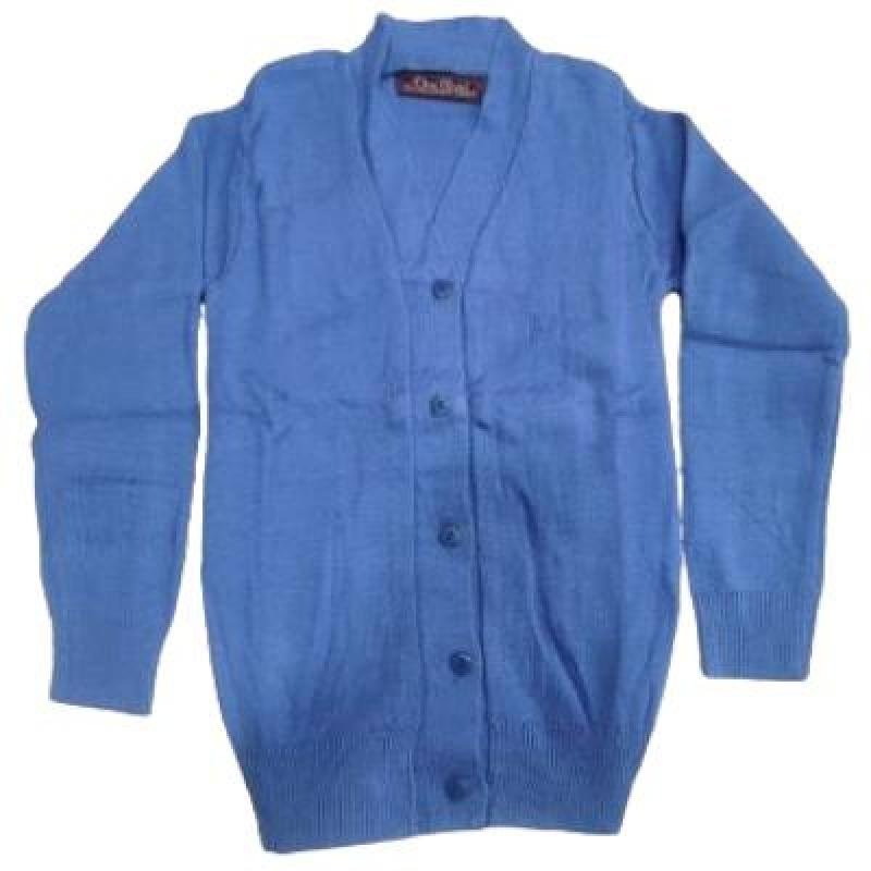 Cotton Blend Full Sleeves Cardigan School Sweater for Girls SkyBlue (Pack Of 1 )