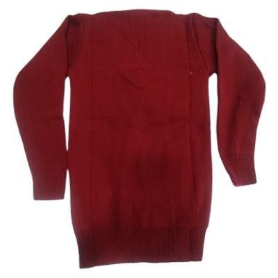 Cotton Blend Full Sleeves  School Sweater for Boys & Girls Red Maroon (Pack Of 1 )