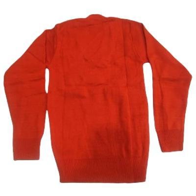 Cotton Blend Full Sleeves  School Sweater for Boys & Girls Orange (Pack Of 1 )