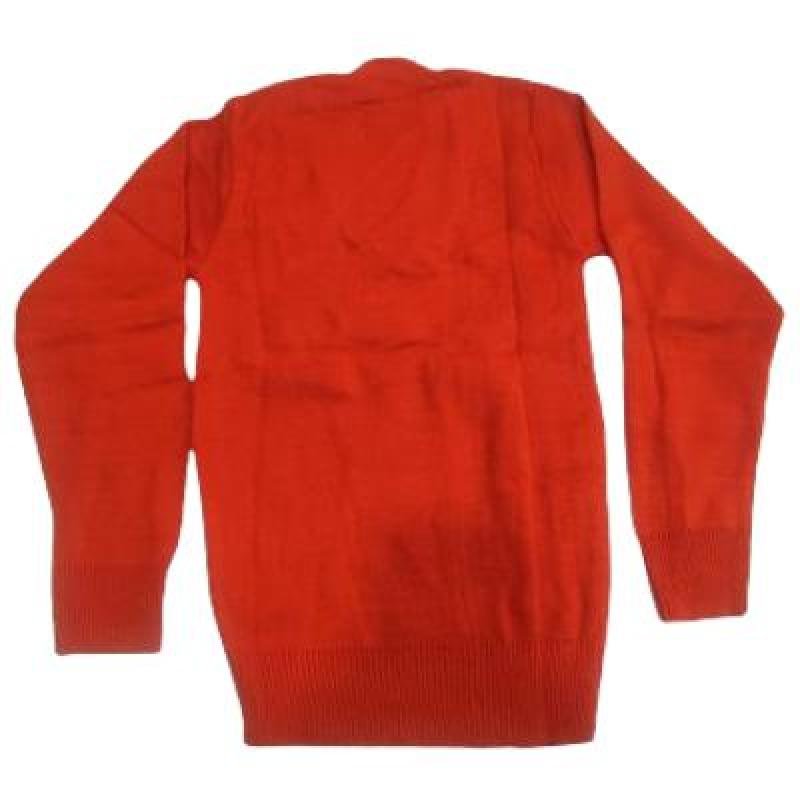 Cotton Blend Full Sleeves Cardigan School Sweater for Girls Orange (Pack Of 1 )