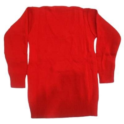 Cotton Blend Full Sleeves  School Sweater for Boys & Girls Red (Pack Of 1 )