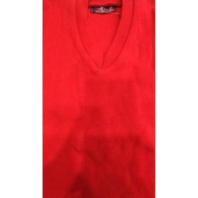 Cotton Blend Full Sleeves  School Sweater for Boys & Girls Orange (Pack Of 1 )