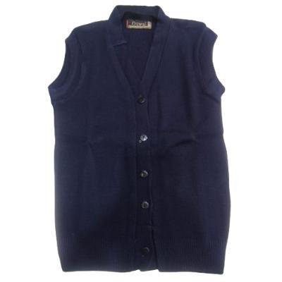 Cotton Blend  Sleepless  Font Open School Sweater for  Girls  NavyBlue  (Pack Of 1 )