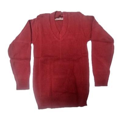 Cotton Blend Full Sleeves  School Sweater for Boys & Girls Red Maroon (Pack Of 1 )