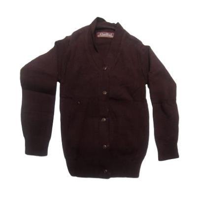 Cotton Blend Full Sleeves Cardigan School Sweater for Girls Black (Pack Of 1 )
