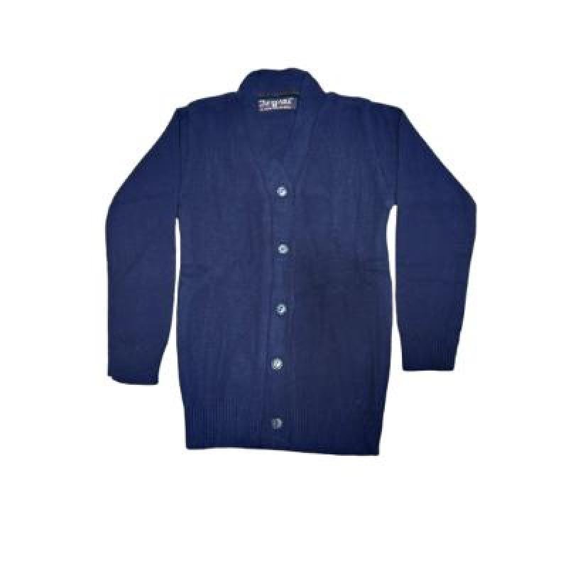 Cotton Blend Full Sleeves Cardigan School Sweater for Girls NavyBlue (Pack Of 1 )
