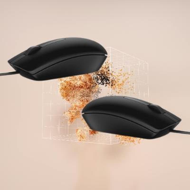 DELL MS116 Wired Ambidextrous Optical Mouse (PACK OF 1)
