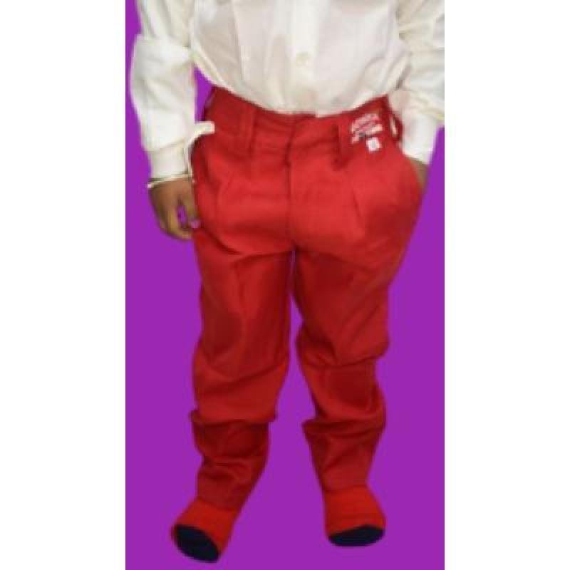 Boys School Unifrom Cotton Full Pant (Red) Pack Of 1