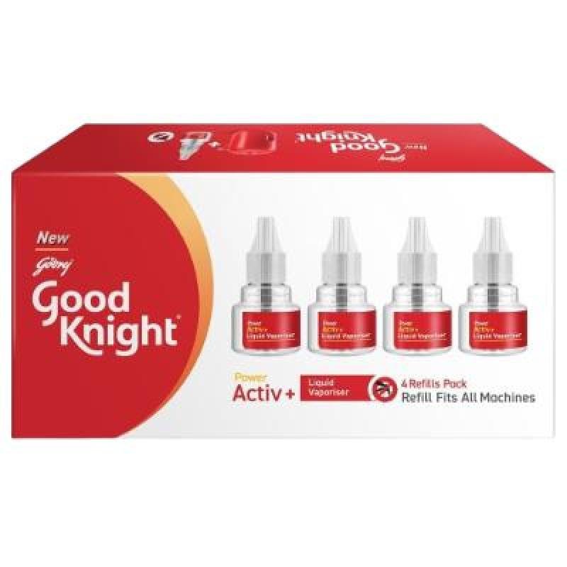 Good Knight Power Activ+Liquid Mosquito Vaporiser Refill 45 x 4 ML (Pack Of 4)