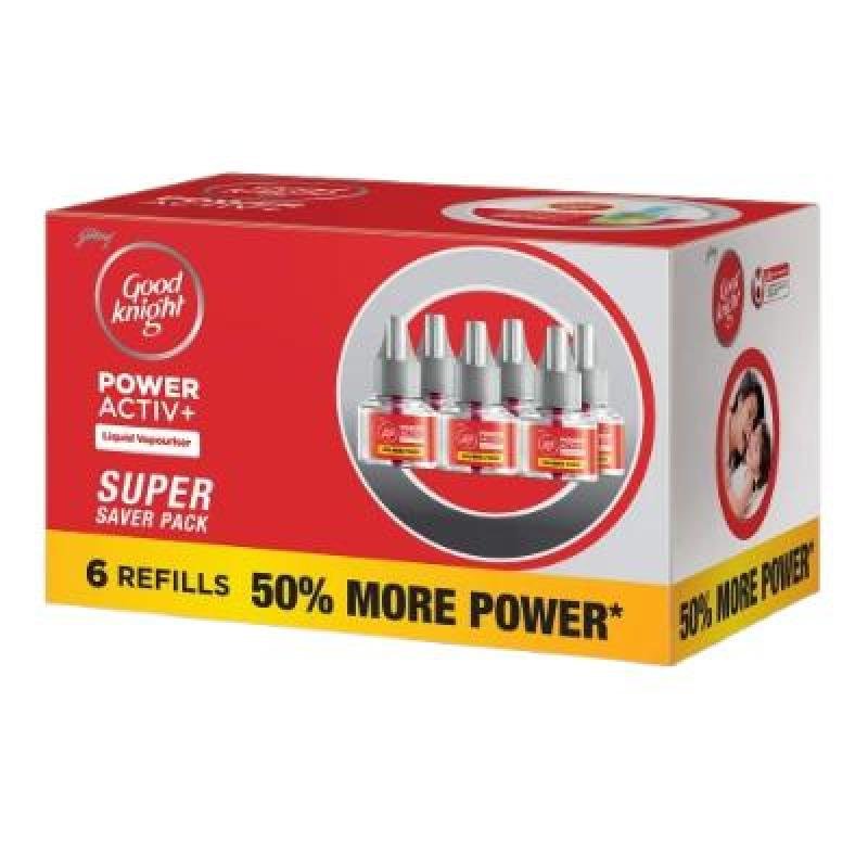 Good Knight Power Activ+Liquid Mosquito Vaporiser Refill 45 x 6 ML (Pack Of 6)
