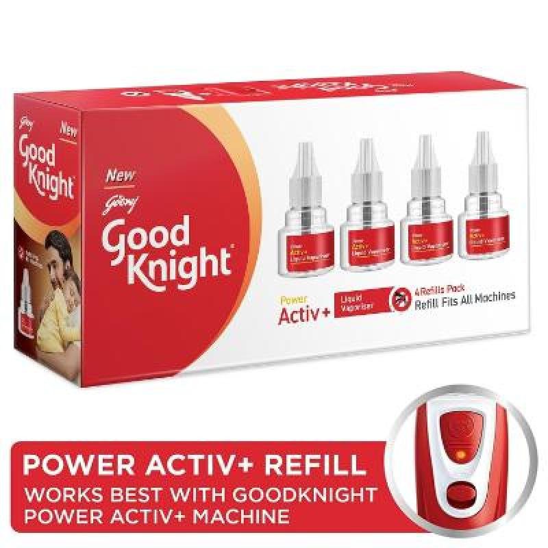 Good Knight Power Activ+Liquid Mosquito Vaporiser Refill 45 x 4 ML (Pack Of 4)