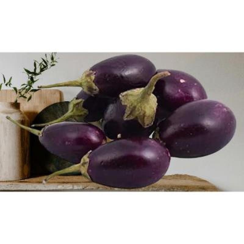 Round Brinjal Purple 250 gm Delivery up to 15km radius from our location to your destination.