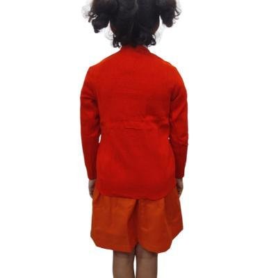 Cotton Blend Full Sleeves Cardigan School Sweater for Girls Orange (Pack Of 1 )