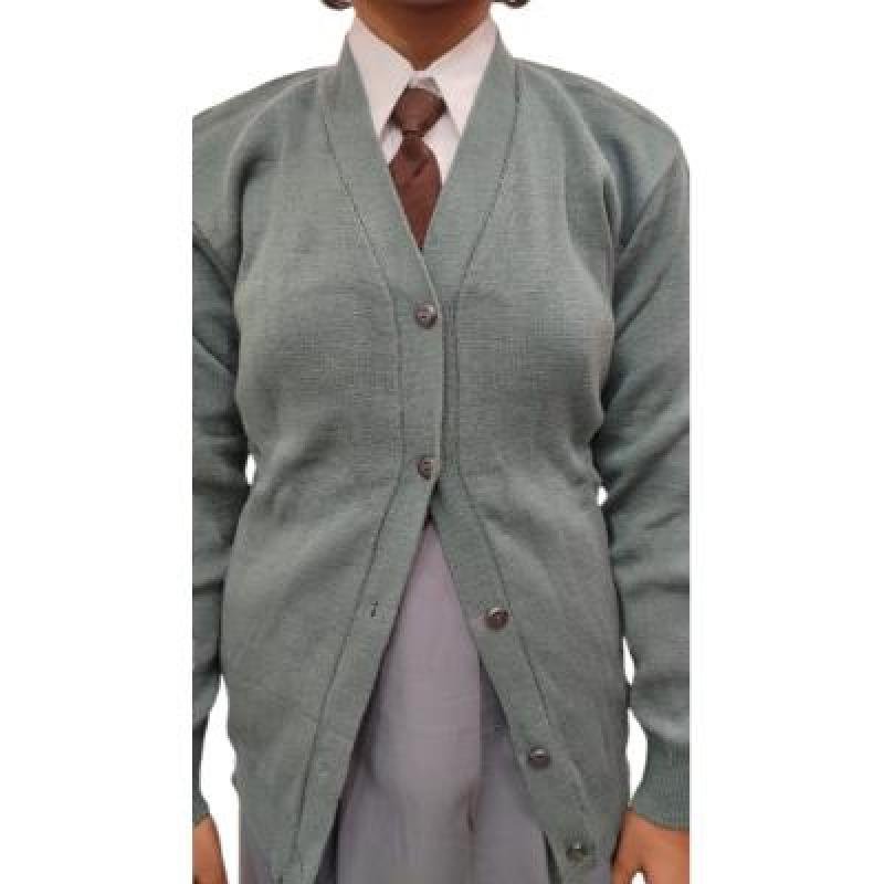 Cotton Blend Full Sleeves Cardigan School Sweater for Girls Grey (Pack Of 1 )