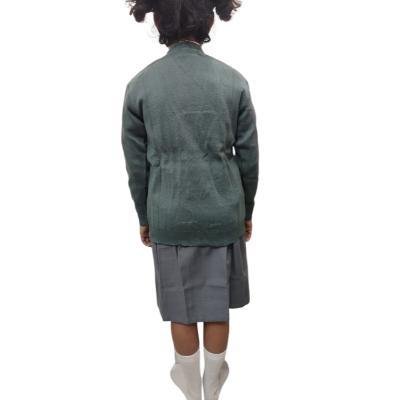 Cotton Blend Full Sleeves Cardigan School Sweater for Girls Grey (Pack Of 1 )
