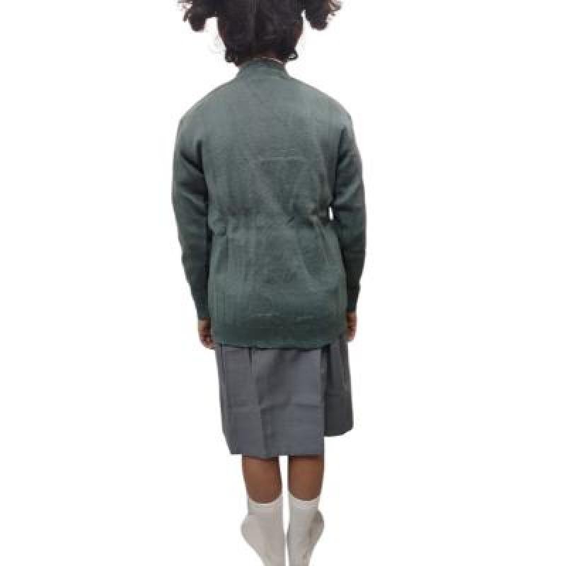 Cotton Blend Full Sleeves Cardigan School Sweater for Girls Grey (Pack Of 1 )