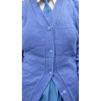 Cotton Blend Full Sleeves Cardigan School Sweater for Girls SkyBlue (Pack Of 1 )