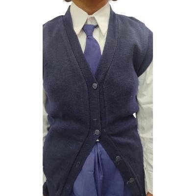 Cotton Blend Full Sleeves Cardigan School Sweater for Girls NavyBlue (Pack Of 1 )