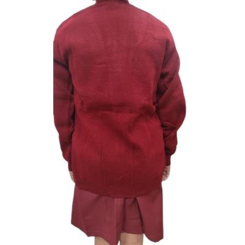Cotton Blend Full Sleeves Cardigan School Sweater for Girls Maroon (Pack Of 1 )