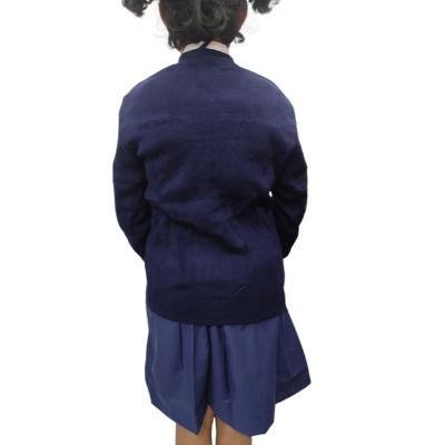 Cotton Blend Full Sleeves Cardigan School Sweater for Girls NavyBlue (Pack Of 1 )