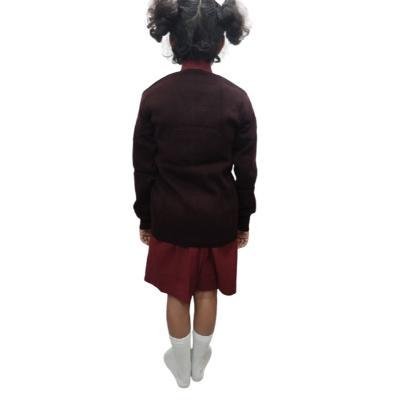 Cotton Blend Full Sleeves Cardigan School Sweater for Girls Black (Pack Of 1 )