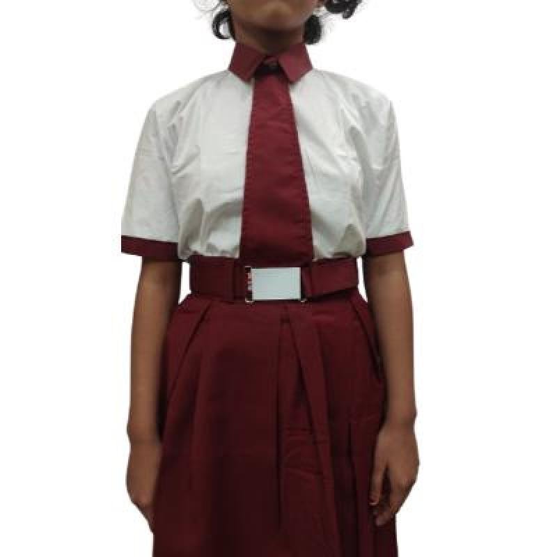 Girls By Colours 100%Cotton School unifrom white half sleeve shirt(Pack Of 1)