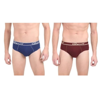 Lux Genex Solid  Brief Out Elastic For Men (Pack Of 5)