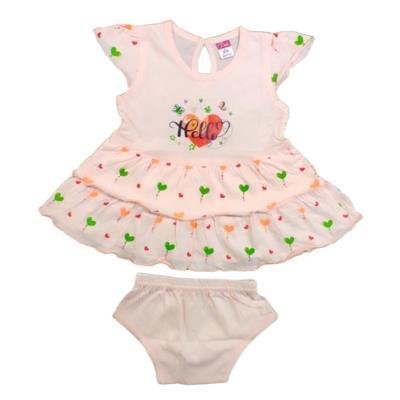 Pink Baby Girl Back Side Open Frock With Panty (Peach) PACK OF 1