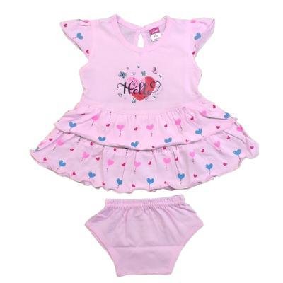 Pink Baby Girl's Back Side Open Frock With Panty (BabyPink) PACK OF 1