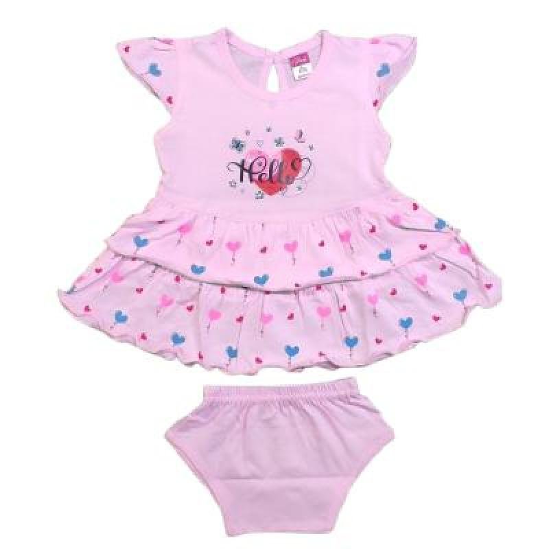 Pink Baby Girl's Back Side Open Frock With Panty (BabyPink) PACK OF 1