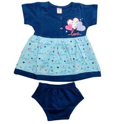 Pink Baby Girls Fornt Open  Frock With Panty(Neavy Blue)PACK OF 1
