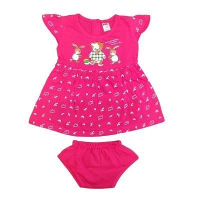 Pink Baby Girl's Back Side Open Frock With Panty (Pink) PACK OF 1