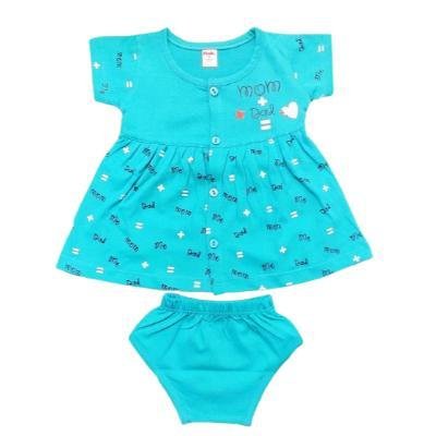Pink Baby Girl's Font Open Frock With Panty (Sky Blue) PACK OF 1