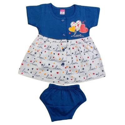 Pink Baby Girls Fornt Open  Frock With Panty(Neavy Blue)PACK OF 1