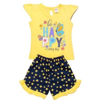 Pink Baby Girl's Back Side Open Top with Shorts (Yellow,Neavy Blue) PACK OF 1