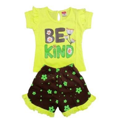 Pink Baby Girl's Back Side Open Top with Shorts (Green,Black) PACK OF 1