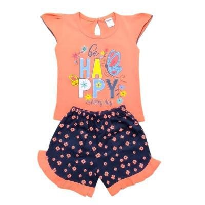 Pink Baby Girl's Back Side Open Top with Shorts (Peach,Neavy Blue) PACK OF 1