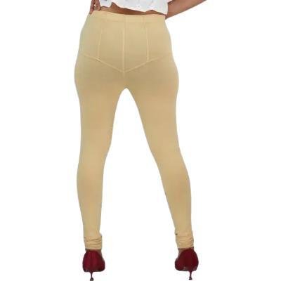 MADONA Full Lenth Western Wear Leggins (Solid) Black & Skin Pack of 2