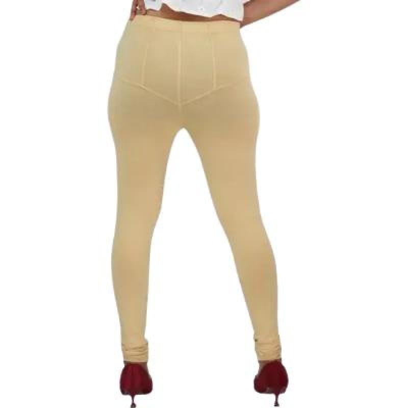 MADONA Full Lenth Western Wear Leggins (Solid) Black & Skin Pack of 2