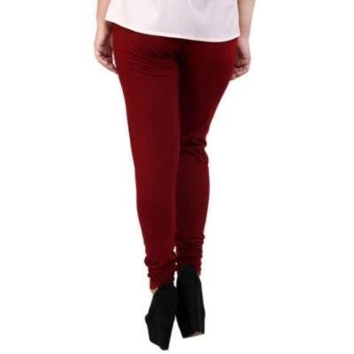 MADONA  Full Lenth Western Wear Leggins (Solid) Maroon Pack of 1