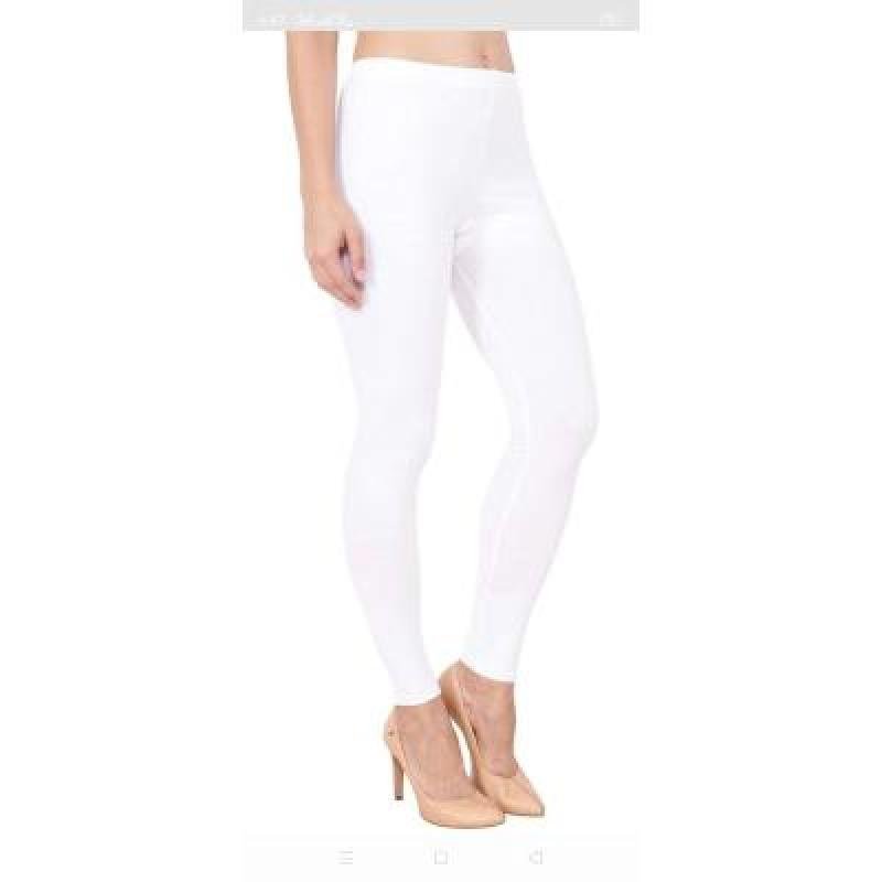 MADONA Full Lenth Western Wear Leggins (Solid) White & Skin Pack of 2
